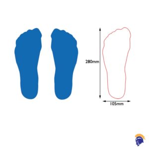 Non Slip Shoe Print Stickers 280mm 105mm (Per Pair)