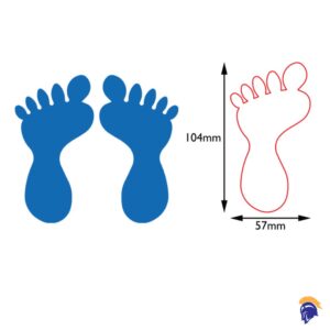 Non Slip Footprint Floor Stickers (Full foot 57mm x 104mm) (Per Pair)  SKU-F916-57-104