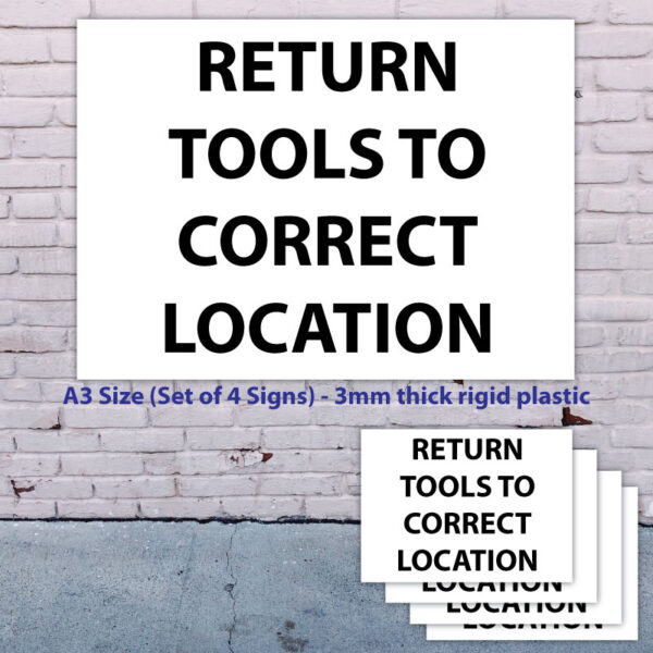 RETURN YOUR TOOLS Housekeeping Sign (A3 Size - Pack of 4) _SKU-651