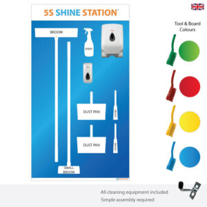 5S Cleaning Shadow Board – Gold Edition KIT (Cleaning Tools Included)  - SKU 11187
