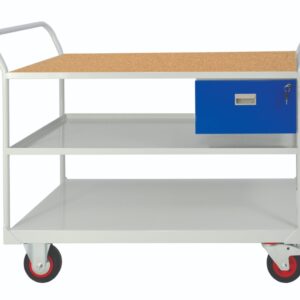 Mobile Maintenance Cupboard - Drawer & 3 Shelves - H.1050 W.1200 D.600mm - MDF Worktop    SKU-RTDS101260M