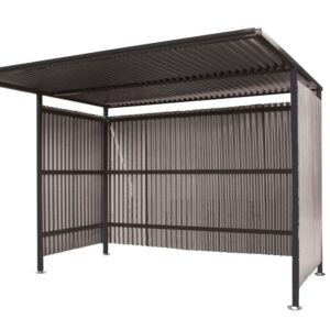 Bike Storage Units Outdoor - Traditional Cycle Shelter - Initial - H.2180 W.2450 D.1900mm - Galvanised Sides, Closed Back Shelter    SKU-INI-SC211924K