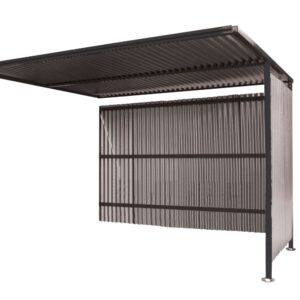 3m Long Bike Shelter - Traditional Cycle Shelter - Extension - H.2180 W.3060 D.1900mm - Galvanised Sides, Closed Back Shelter    SKU-EXT-SC211930K