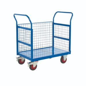 4 Wheel Platform Cart - 3 Sided Trucks - H.1050 W.600 D.1200mm - Mesh Sides    SKU-RTBT3612M