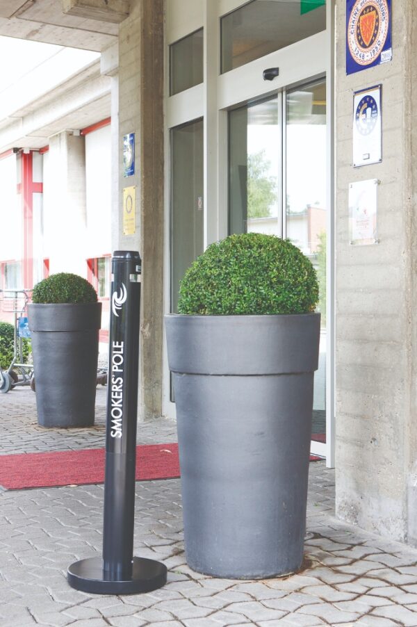 Street and Workplace Smokers Pole - H.1041 D.324mm - Black or Silver Options    SKU-SMOKEPOLE - Image 2