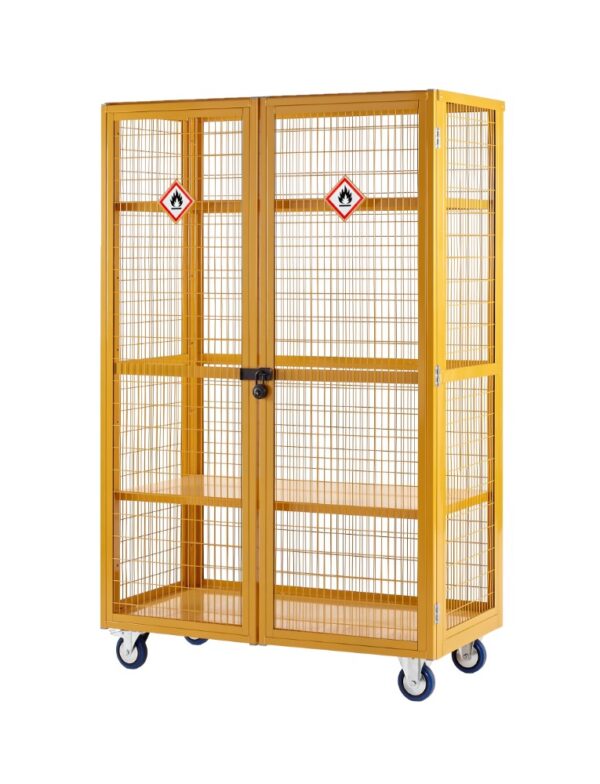 2m High Hazardous Trolley with doors - H.1955 W.1200 D.600mm    SKU-XD191260HZ - Image 4