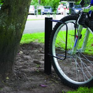 Twin Bike Secore Storage Hoops - Floor Mounted - Single Sided - H.560 W.310 D.120mm - 1 and 2 Bike Options - Black    SKU-SRCSFM