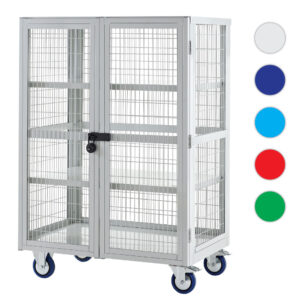 4ft Long Mobile Cage Trolley with doors - H.1955 W.1200 D.600mm      SKU-XD191260
