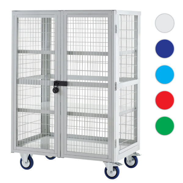 4ft Long Mobile Cage Trolley with doors - H.1955 W.1200 D.600mm      SKU-XD191260