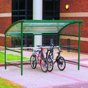 Bike Storage Shed Premier Cycle Shelter - Extension - H.2320 W.3000 D.2100mm - Clear Perspex Sides    SKU-EXT-SC223021X