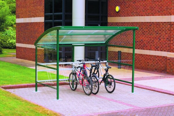 Bike Storage Shed Premier Cycle Shelter - Extension - H.2320 W.3000 D.2100mm - Clear Perspex Sides    SKU-EXT-SC223021X