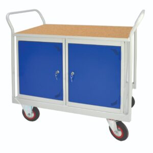 Maintenance Cupboard on Wheels - Double Cupboard - H.1050 W.900 D.600mm - MDF Worktop    SKU-R2CS109060M