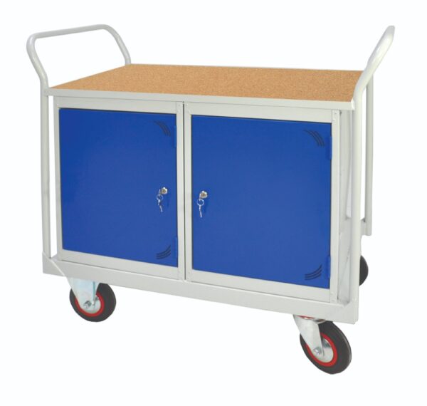 Maintenance Cupboard on Wheels - Double Cupboard - H.1050 W.900 D.600mm - MDF Worktop    SKU-R2CS109060M
