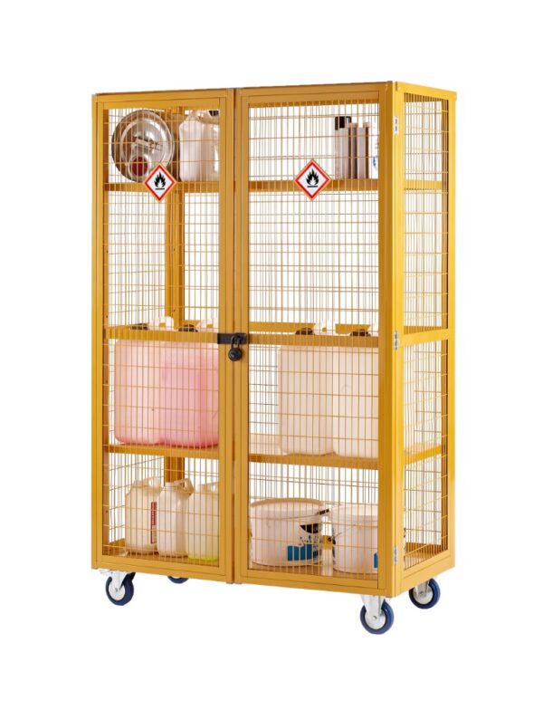 2m High Hazardous Trolley with doors - H.1955 W.1200 D.600mm    SKU-XD191260HZ - Image 2