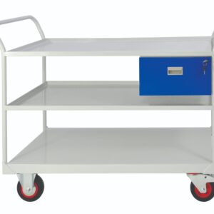 Mobile Maintenance Trolley with Drawers - Mobile Maintenance Trolley - Drawer & 3 Shelves - H.1050 W.900 D.600mm - Steel Worktop    SKU-RTDS109060S