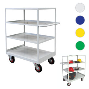 4 Shelf Metal Mobile Trolley - Shelf Truck - 4 Tier - H.1220 W.900 D.600mm    SKU-RTST1290604