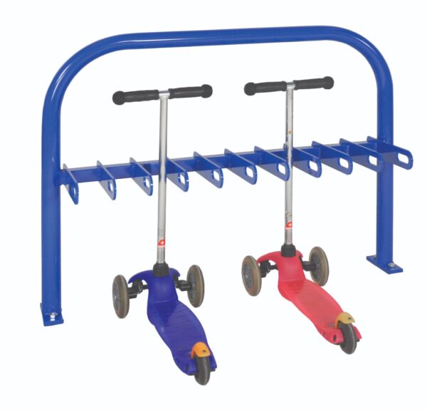 Scooter Storage - Single Sided Scooter Racks - H.800 W.1050mm - 10 and 20 Scooter Options - Blue    SKU-SCOO
