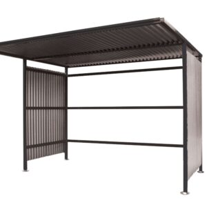 Bike Storage Secure Traditional Cycle Shelter - Initial - H.2180 W.3060 D.1900mm - Galvanised Sides, Open Back    SKU-INI-SC211930G