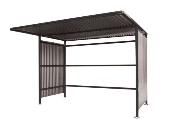 Bike Storage Secure Traditional Cycle Shelter - Initial - H.2180 W.3060 D.1900mm - Galvanised Sides, Open Back    SKU-INI-SC211930G