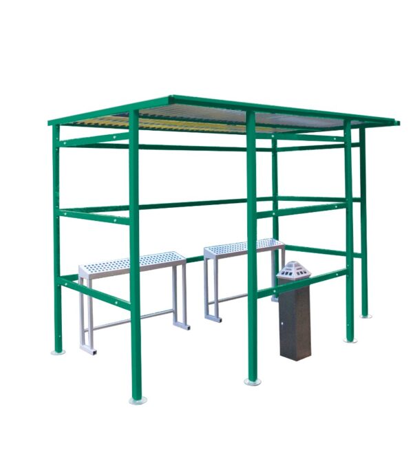 Wall Mounted Shelter for Smoking - H.2270 W.3000 D.1900mm - 8 People    SKU-SS241930 - Image 3
