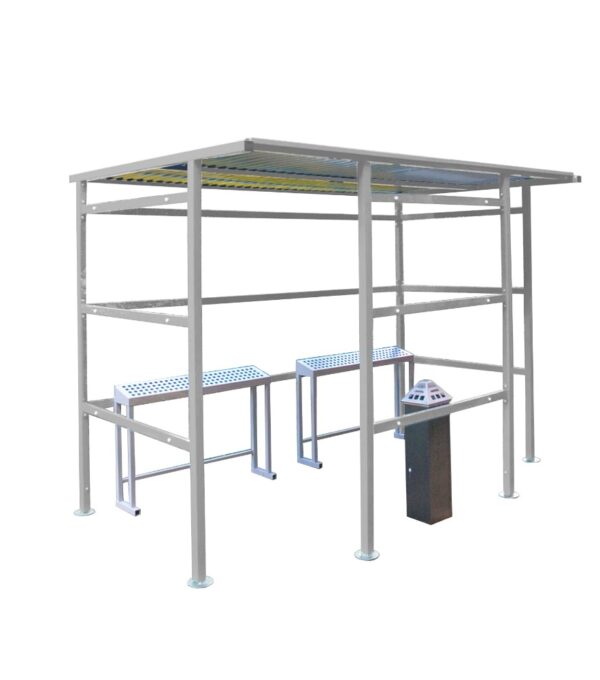 Wall Mounted Shelter for Smoking - H.2270 W.3000 D.1900mm - 8 People    SKU-SS241930 - Image 4