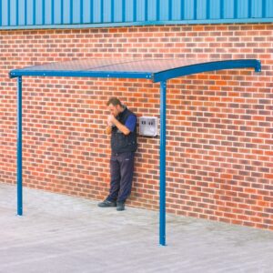 Wall Mounted Shelter for Smoking - H.2270 W.3000 D.1900mm - 8 People    SKU-SS241930