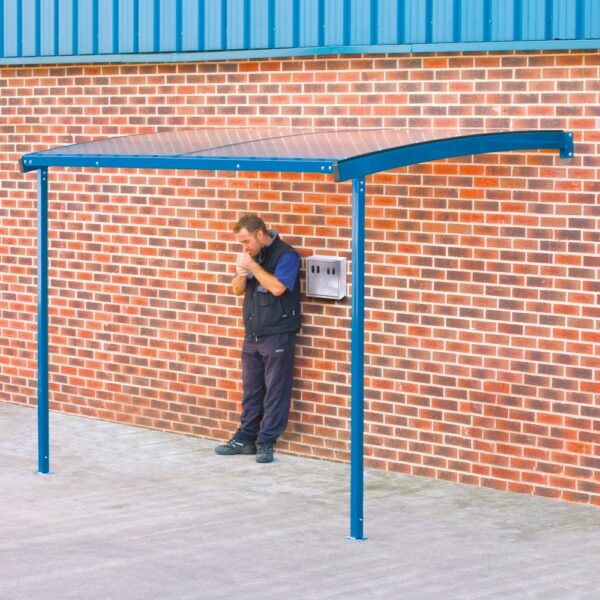 Wall Mounted Shelter for Smoking - H.2270 W.3000 D.1900mm - 8 People    SKU-SS241930