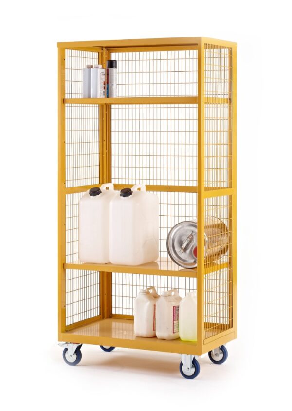 Yellow Hazardous Trolley - H.1955 W.900 D.600mm    SKU-XW199060HZ