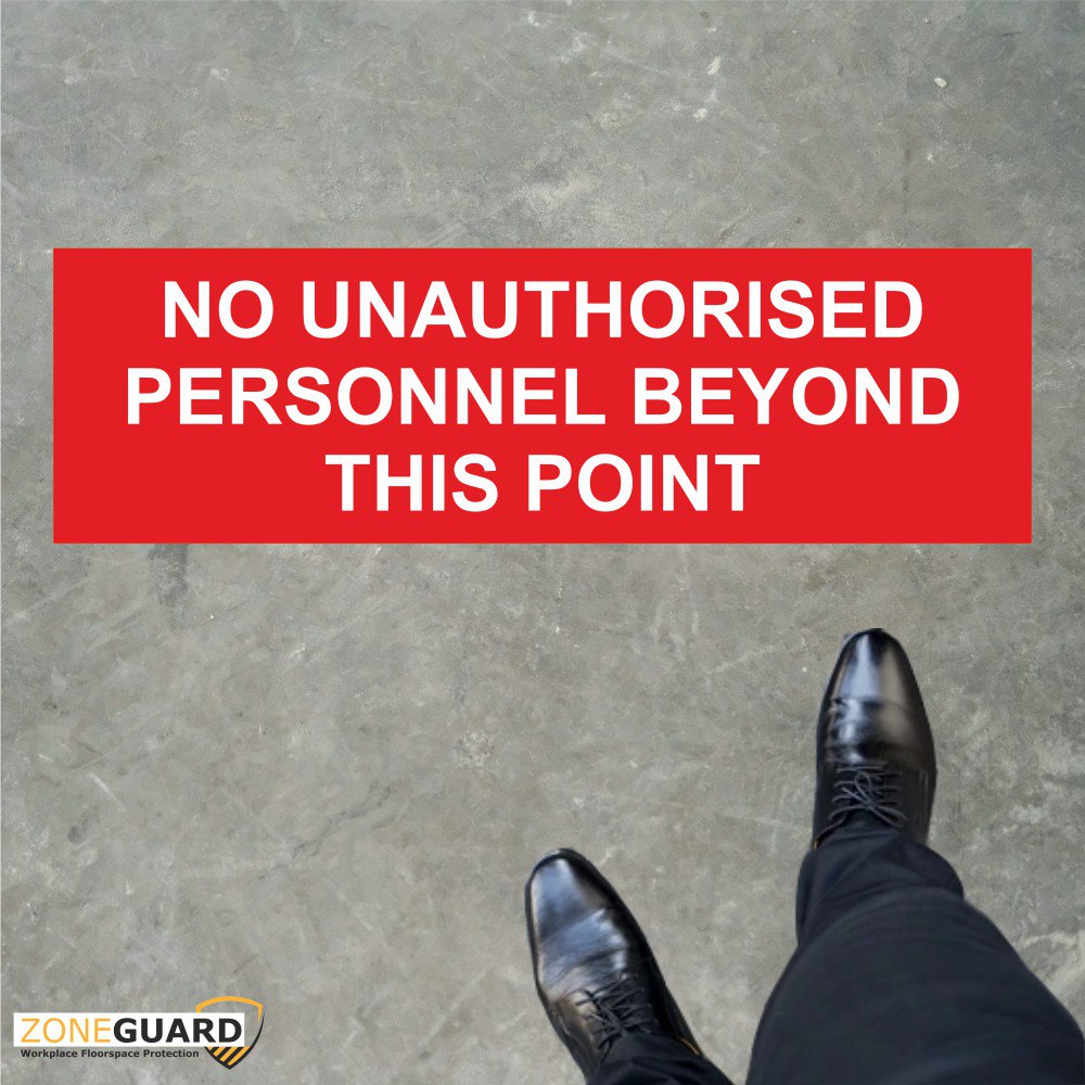 No Access Beyond This Point Sign Floor and Wall Sign - ZONE GUARD - Rapid floor and wall area management system - SKU FSBEHA