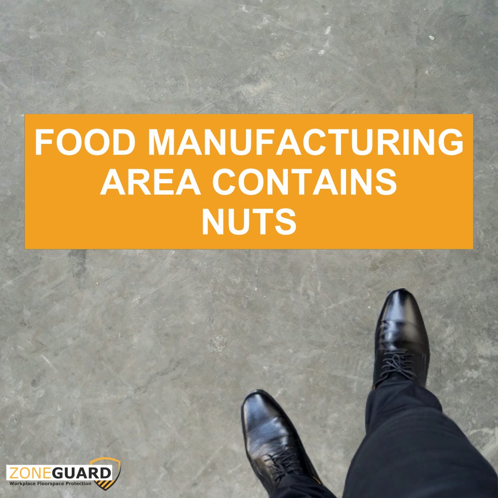 Food Allergy Warning Sign - ZONE GUARD - Rapid floor and wall area management system - SKU F4048