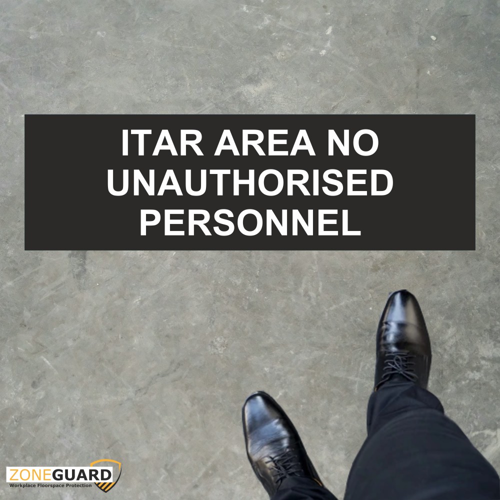 ITAR Floor and Wall Signs - ZONE GUARD - Rapid floor and wall area management system - SKU F4540